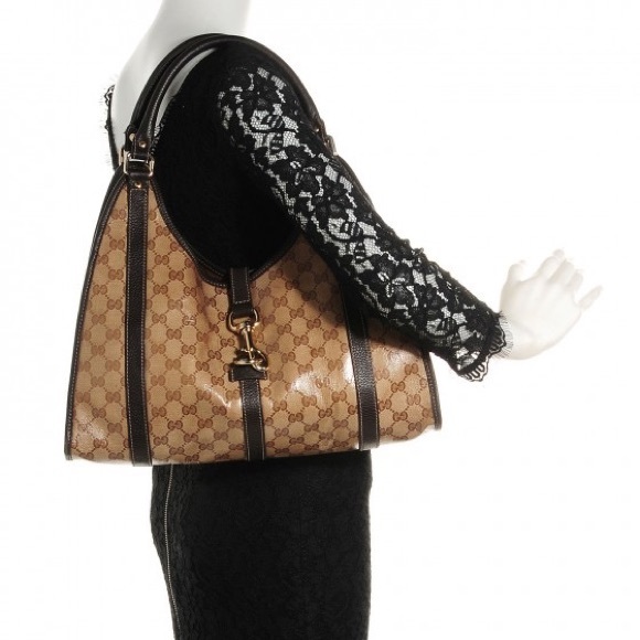 GUCCI 265699 Crystal Monogram Medium Joy Shoulder Bag Dark Brown - Picture 8 of 11